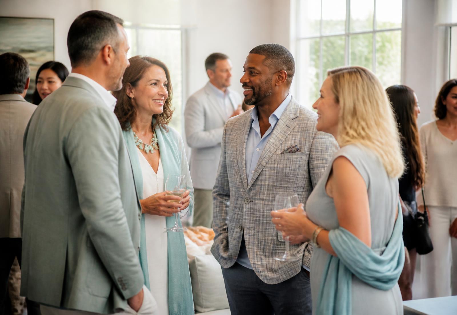 Adults enjoying natural, easy conversation